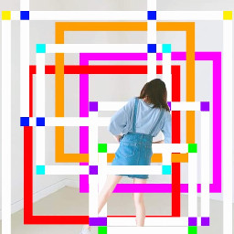 freetoedit geometric colors girl squares